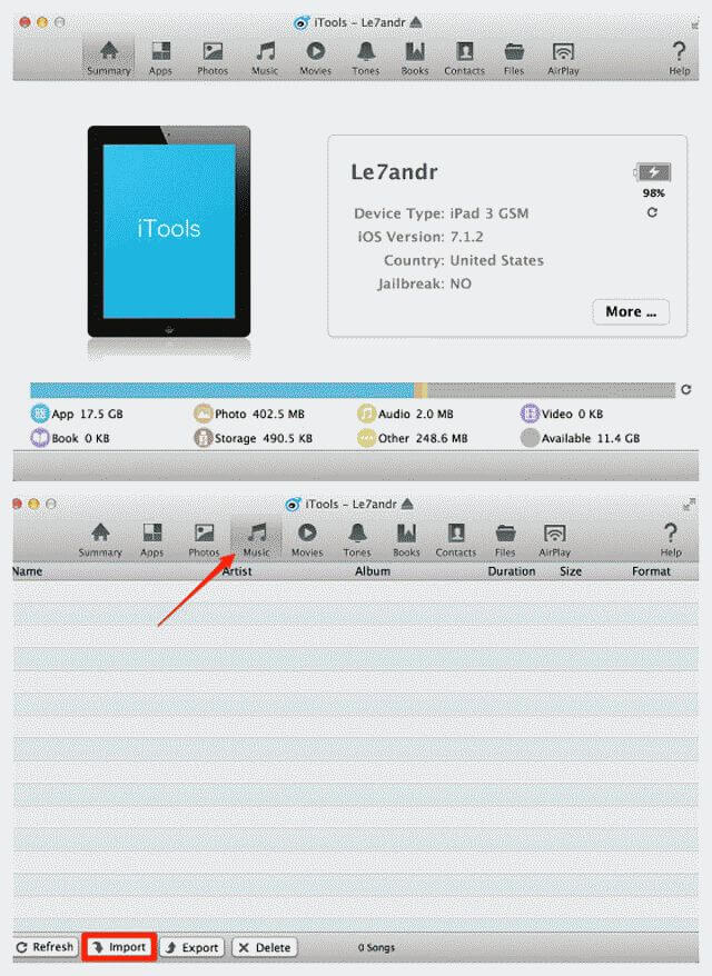 Как закачать музыку на iPhone через iTools